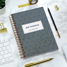 Personalised Geometric Combined Diary & Notebook by FROM YOU TO ME
