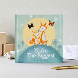 You're The Biggest hardback children’s keepsake gift book celebrating becoming a big brother or sister on the arrival of a new baby