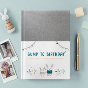 Bump to Birthday pregnancy & first year journal (Foil & Fabric) by FROM YOU TO ME